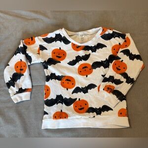 Carter's Girls Jack-O-Lantern and Black Bat Sweatshirt